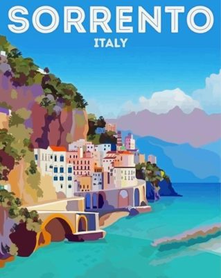 Sorrento Italy Travel Poster Painting By Numbers