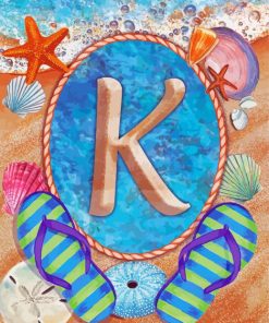 Summer Monogram Letter K Paint By Numbers