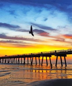 Sunset Over Jacksonville Pier Painting By Numbers