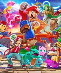 Super Smash Bros Ultimate Video Game Painting By Numbers