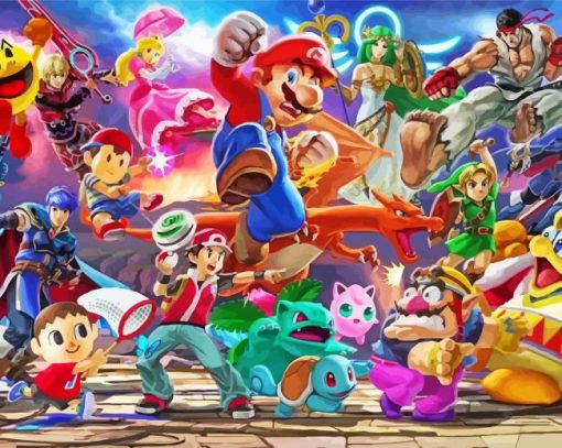 Super Smash Bros Ultimate Video Game Painting By Numbers