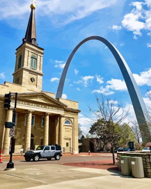 The Gateway Arch Saint Louis Painting By Numbers