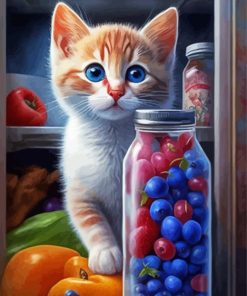 The Cat On The Grocery Shelf Painting By Numbers