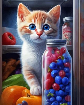 The Cat On The Grocery Shelf Painting By Numbers