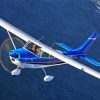 White And Blue Cessna 182 Airplane Painting By Numbers