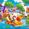 Winnie The Pooh Rafting Painting By Numbers