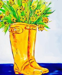 Yellow Rain Boots Painting By Numbers