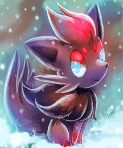 Zorua In Snow Paint By Numbers