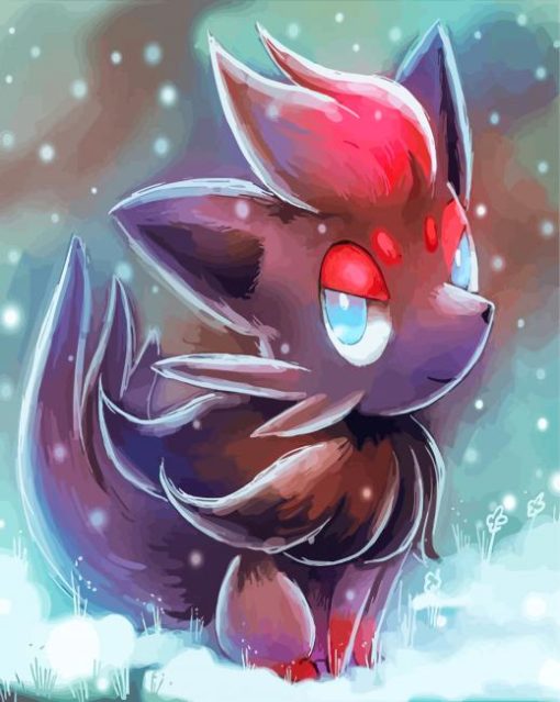 Zorua In Snow Paint By Numbers