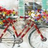 Abstract Bicycle And Colorful Flowers Painting By Numbers