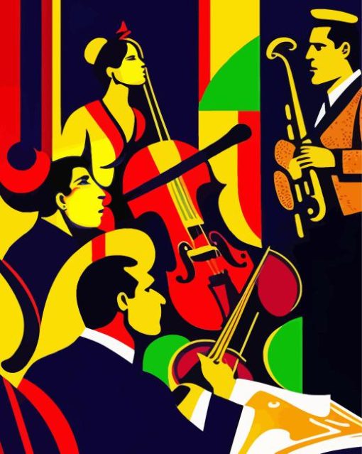 Abstract Cubism Musicians Painting By Numbers