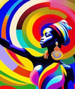 African Colorful Lady Painting By Numbers