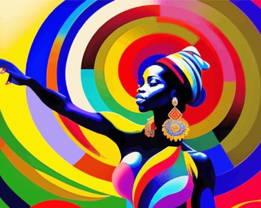 African Colorful Lady Painting By Numbers