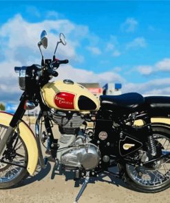 Beige Royal Enfield Bullet Painting By Numbers