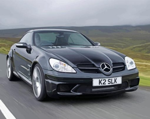 Black Mercedes Slk Car Painting By Numbers