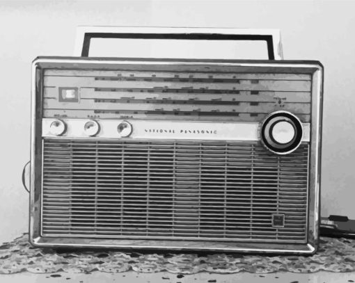 Black And White Radio Vintage Painting By Numbers