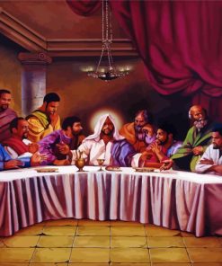 Black Last Supper Painting By Numbers