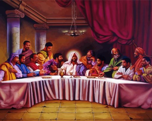 Black Last Supper Painting By Numbers