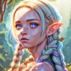 Blue Eyes Elf Girl Painting By Numbers