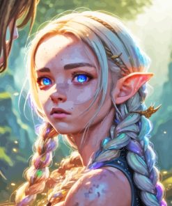 Blue Eyes Elf Girl Painting By Numbers