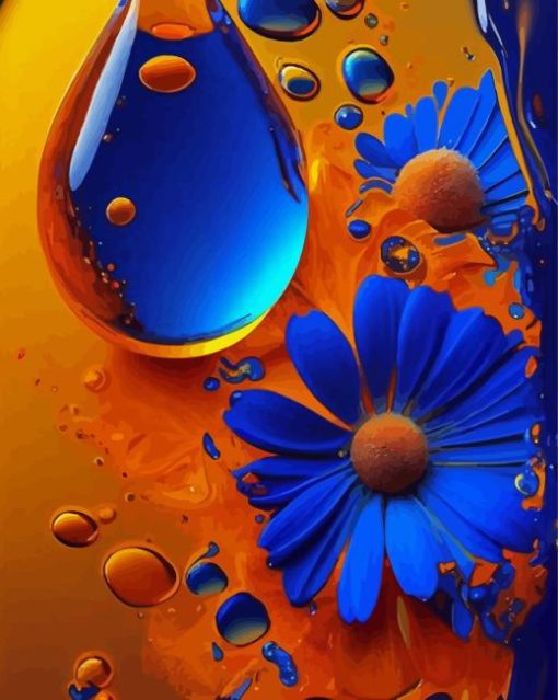 Blue Flower Painting By Numbers