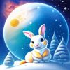 Bunny In Snow Painting By Numbers