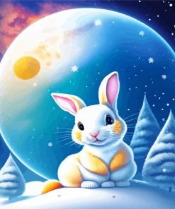 Bunny In Snow Painting By Numbers