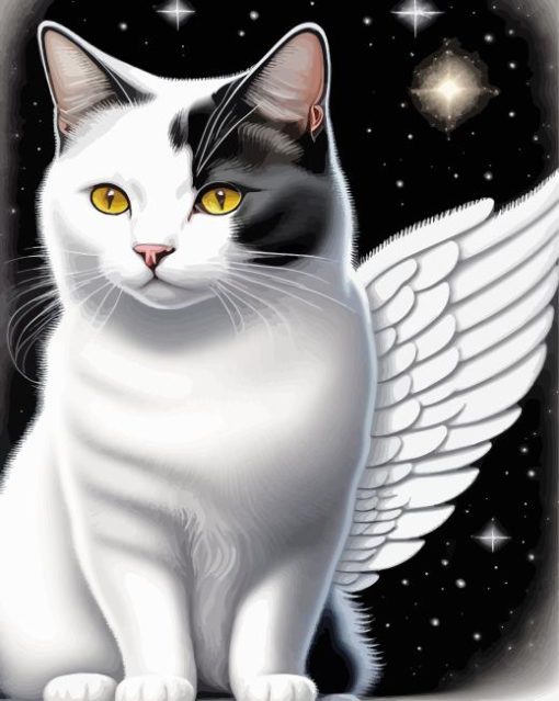 Cat With Wing Art Painting By Numbers