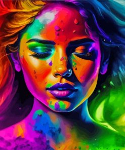 Colorful Splatter Lady Painting By Numbers