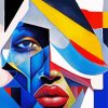 Cubism Lady Face Painting By Numbers