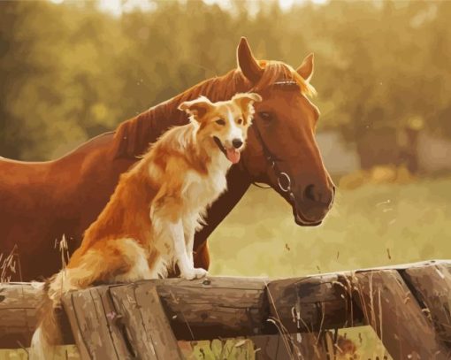 Dog And Horse Painting By Numbers