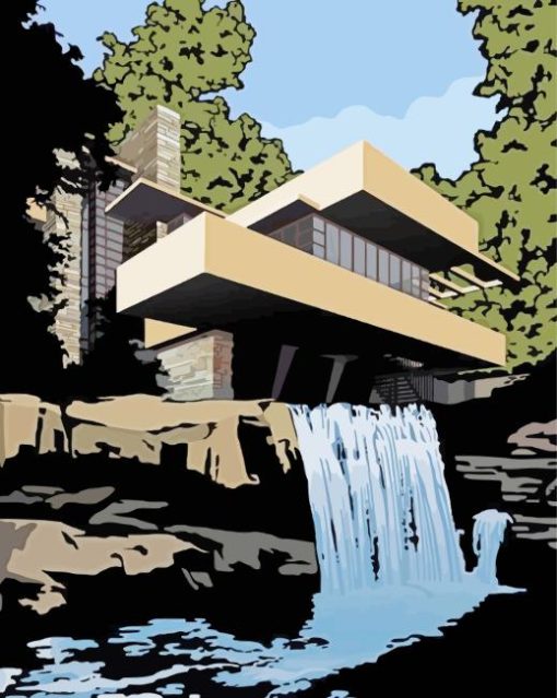 Falling Water Historical Landmark Painting By Numbers