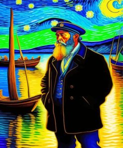 Fisherman In Night Port Painting By Numbers