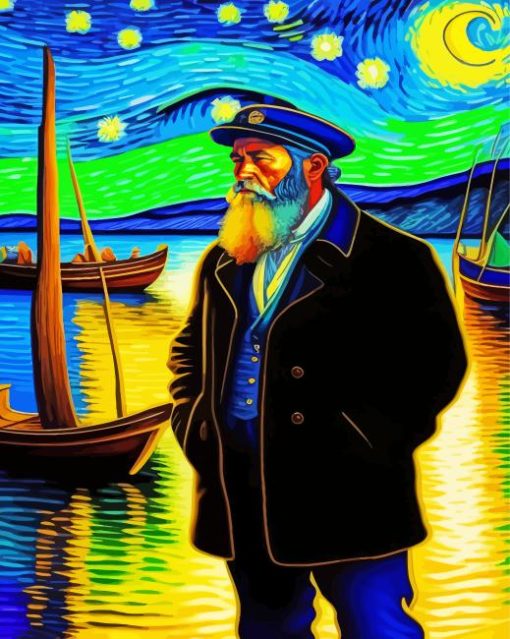 Fisherman In Night Port Painting By Numbers