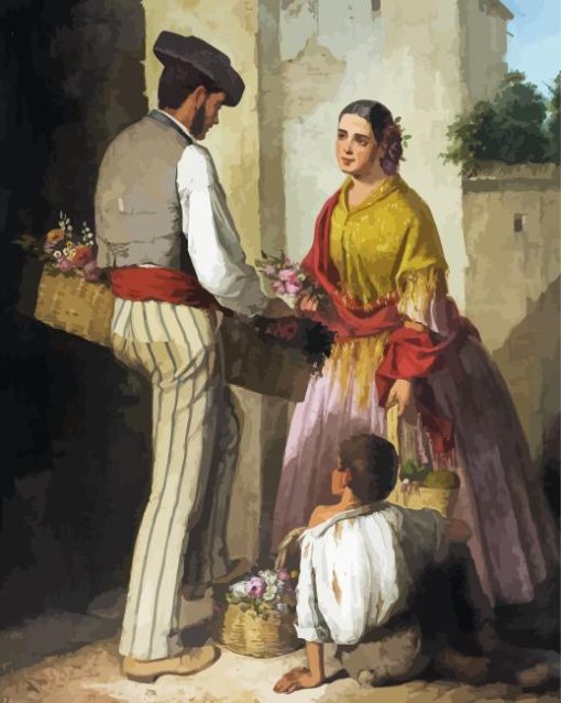 Flower Seller Painting By Numbers