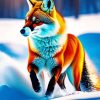 Fox In Snow Painting By Numbers