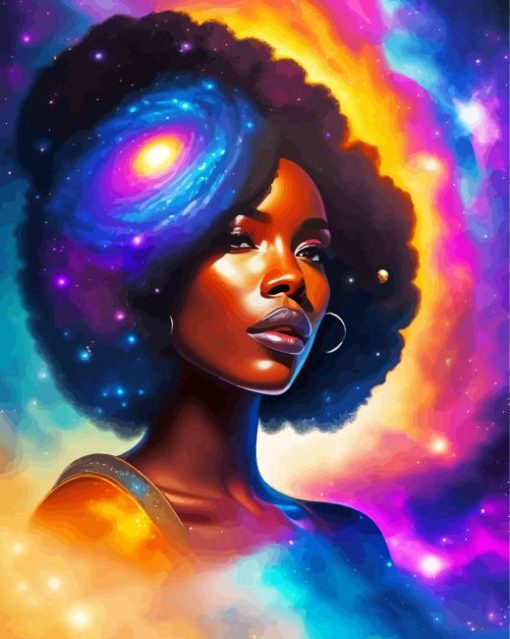 Galaxy African Lady Painting By Numbers