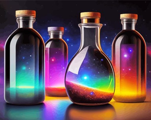 Galaxy Bottles Painting By Numbers