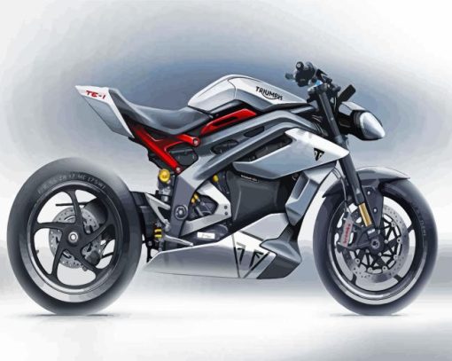 Gray Superbike Painting By Numbers