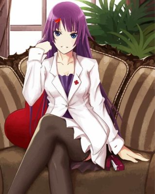 Hitagi Senjougahara Anime Girl Painting By Numbers