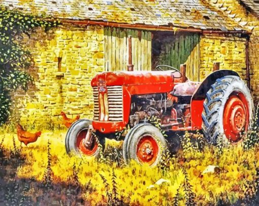 Massey Ferguson Tractor In Farm Painting By Numbers