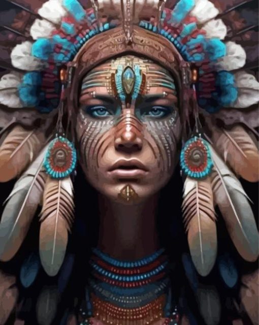 Native Lady Painting By Numbers