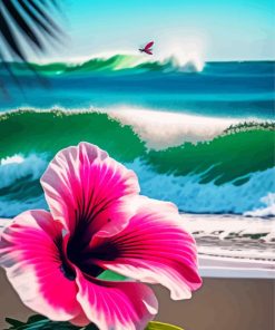 Pink Hawaiian Flower Painting By Numbers