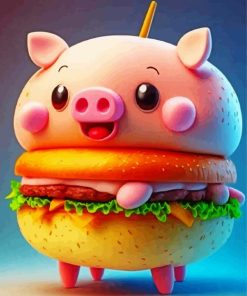 Pork Burger Painting By Numbers