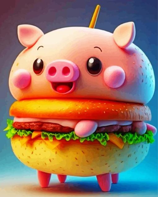 Pork Burger Painting By Numbers