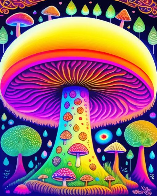 Psychedelic Mushrooms Art Painting By Numbers