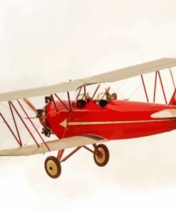 Red Vintage Plane Painting By Numbers