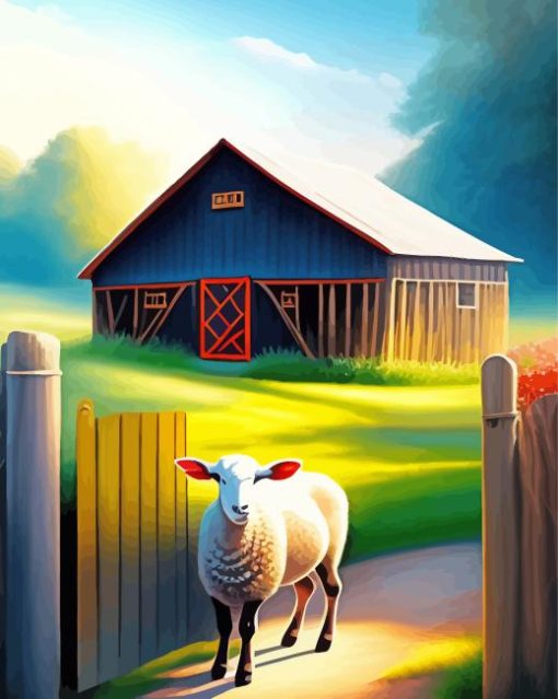 Sheep In Farm Painting By Numbers