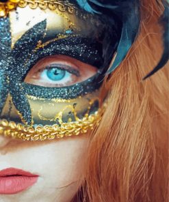 Woman In Mask Painting By Numbers