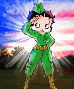 Betty Boop Military Painting By Numbers